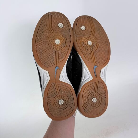 Nike Volant IC Indoor Soccer Sneakers Women's 8 Black Blue Leather Low Top - Picture 8 of 10